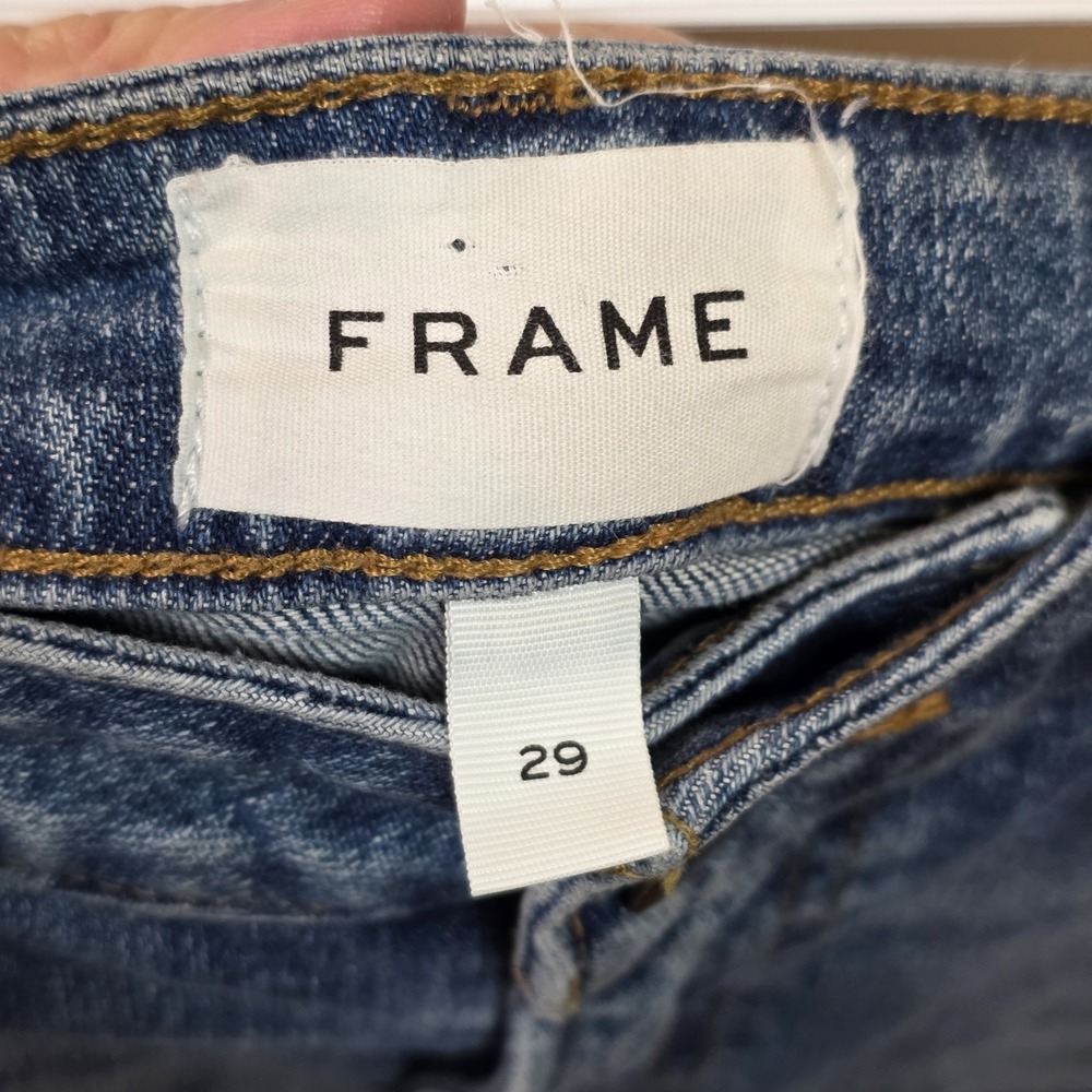 Frame Denim Women's Jeans Size 29 Blue Bixby High Rise Crop Mini Bootcut - Picture 5 of 13